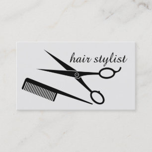 Haarstylist - Silber und Schwarz Visitenkarte
