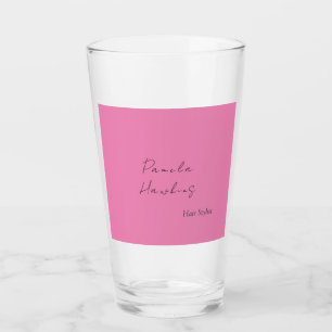 Haarstylistin beruflich schlicht-rosa Feminin Glas