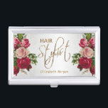 Haarstylistin im Weißen Glitzer und Blumenstrauß Visitenkarten Dose<br><div class="desc">Visitenkartenhalter für Sie bereit zum Personalisieren. Matching Business Cards sind verfügbar. ⭐ Dieses Produkt ist zu 100% benutzerdefinierbar. Grafiken und Text können gelöscht, verschoben, verändert, verändert, gedreht usw... ⭐ 99% meiner Designs in meinem Geschäft sind in Schichten gemacht. Damit können Sie die Größe und den Text der Grafik und des...</div>