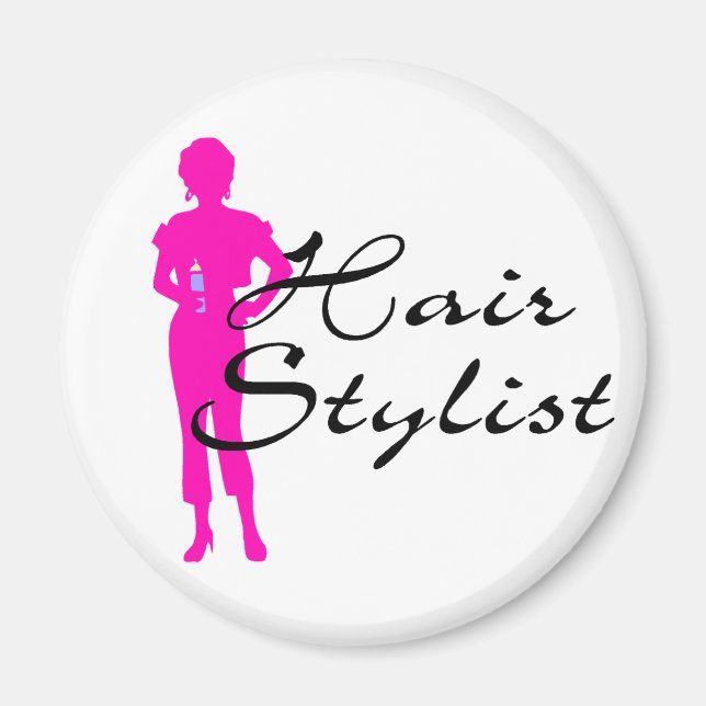 Haarstylistin (rosa) magnet (Vorne)