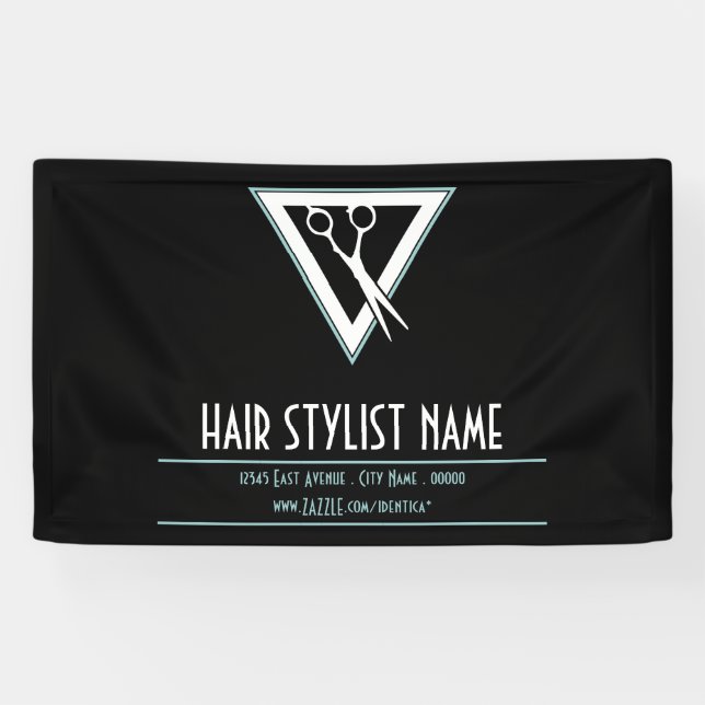 Haarstylistin-Tri-Schere Banner (Horizontal)