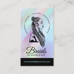 Haartrader Braid Stylist Hair Salon Holo Visitenkarte