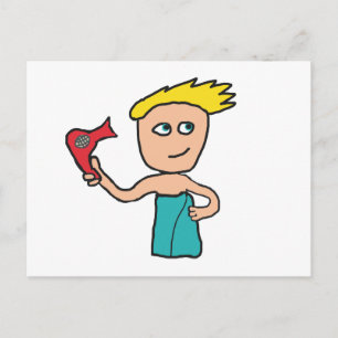 Haartrocknen Postkarte