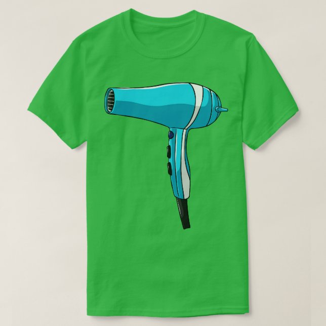 Haartrockner Friseur Barber T-Shirt (Design vorne)