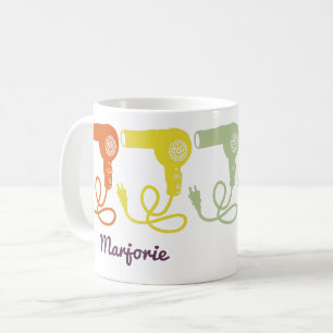 Haartrockner für Retrofarben Personalisierten Kaffeetasse