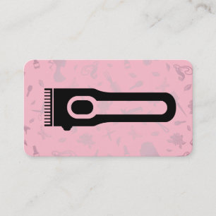 Haarwerkzeuge Friseur Rosa Hintergrund Visitenkarte