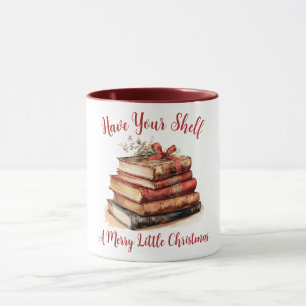 Hab ein frohes Weihnachtsfest auf deinem Bücherreg Tasse