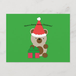 Hab einen beary fröhlichen Weihnachtsbären Feiertagspostkarte