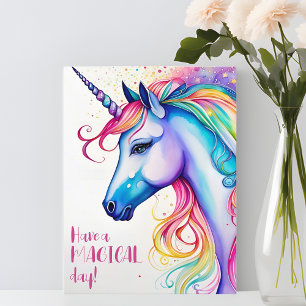 Hab einen magischen Tag Wundervolles Einhorn Postk Postkarte