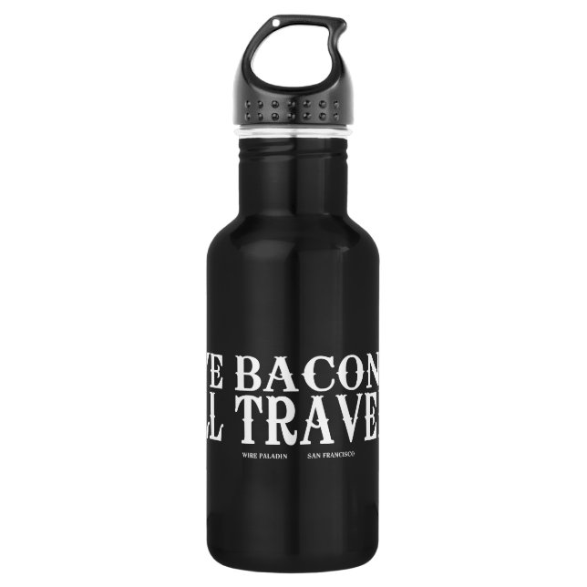 Habacon Will Travel Edelstahlflasche (Vorderseite)