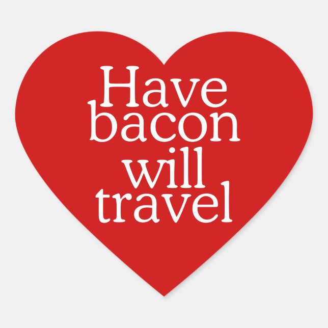Habacon Will Travel Herz-Aufkleber (Vorderseite)