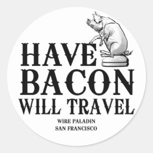 Habacon Will Travel Runder Aufkleber