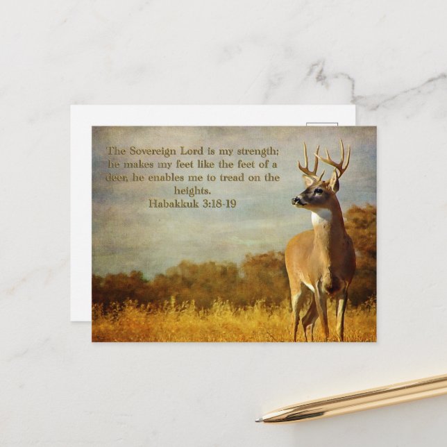 Habakkuk 3:18 Inspirational Postkarte (Vorderseite/Rückseite Beispiel)
