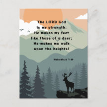 Habakkuk 3:19 Bibel Verse Deer on a Mountain