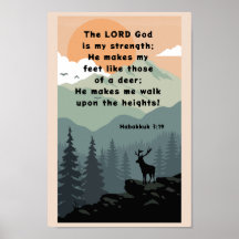 Habakkuk 3:19 Bibel Verse Deer on Mountain