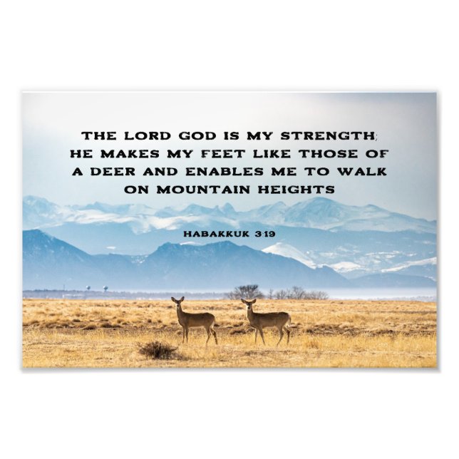Habakkuk 3:19 Der Herr, Gott, ist meine STRENGTH-B Fotodruck (Vorne)