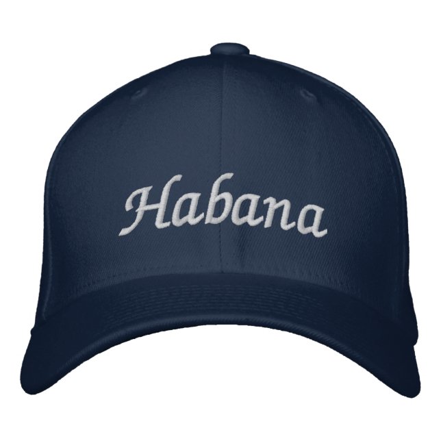 Habana Blue Bestickte Baseballkappe (Vorderseite)