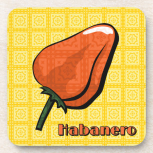 Habanero Chili Pepper Plastic Untersetzer