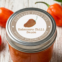 Habanero Chili Sauce Homemade | Orange Chili Runder Aufkleber