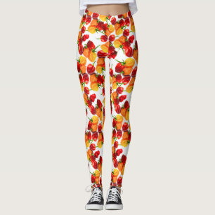 Habanero Chilies Red Paprikaschoten Orange Warme F Leggings