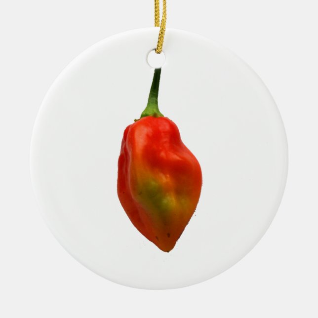 Habanero-Single-Pfeffer-Fotografie Keramik Ornament (Vorne)