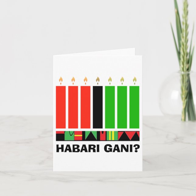 Habari Gani Greeting Card von A. McDaniel Karte (Vorderseite)