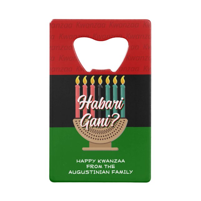 HABARI GANI Kwanzaa Geldbeutel Flaschenöffner (Vorderseite)