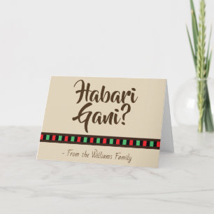 Habari Gani - Kwanzaa Holiday Brown Tan Feiertagskarte