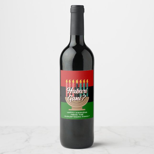 HABARI GANI Kwanzaa Weinetikett (Vorderseite)