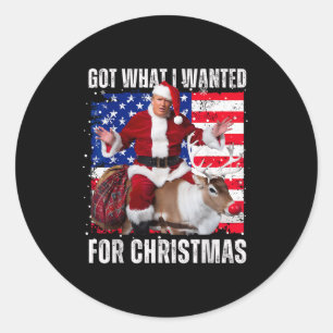 Habe das bekommen, was ich zu Weihnachten wollte - Runder Aufkleber