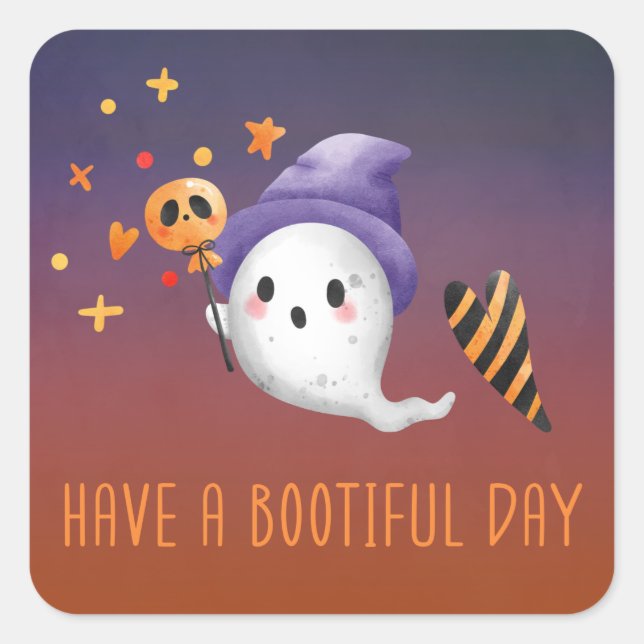 Habe ein bootisches Halloween Quadratischer Aufkleber (Vorderseite)