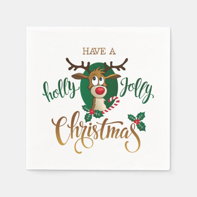 Habe ein Holly Jolly Weihnachten Serviette (Vorderseite)