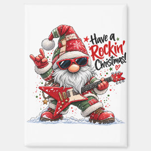 Habe einen rockigen Weihnachts-Gitarren-Gnom Magnet