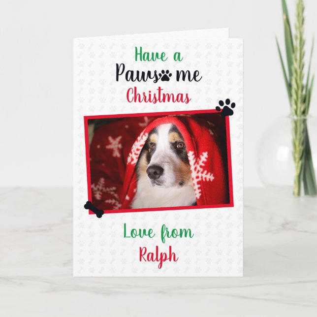 Habe einen schönen Weihnachtsurlaub vom Hund Karte (Vorderseite)