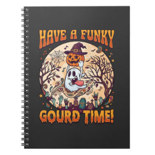 Habe funky Kürbis Zeit Halloween Geist Kürbis_1 Notizblock