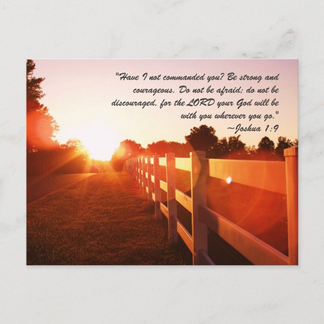 "Habe ich dir nicht geboten? Seien Sie stark und m Postkarte (Vorderseite)