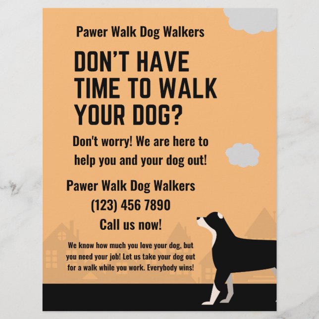 Habe keine Zeit, um deinen Hund zu Fuß zu erreiche Flyer (Vorne)