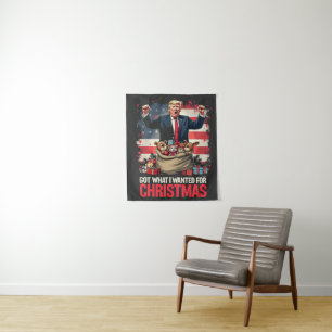 Habe, was ich zu Weihnachten wollte Trump Santa Wandteppich
