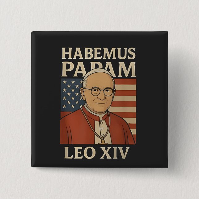 Habemus papam Papst Leo XIV Christliche Kirche Button (Vorderseite)