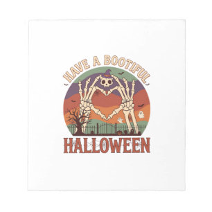 Haben Sie Bootiful Halloween Skelett Hände Katze S Notizblock