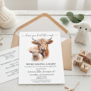 Haben Sie das Highland-Rind-Babyshower-Neuheit geh Einladung