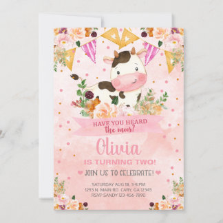 Haben Sie die Mooskuh Mädchen Birthday Einladung g