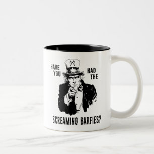 Haben Sie die Screaming Barfies beim Eisklettern g Zweifarbige Tasse