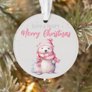 Haben Sie ein beary frohe Weihnachten Polar Bär Fu Ornament