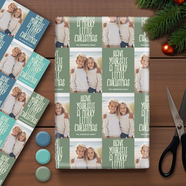 Haben Sie ein frohes Weihnachten 1 Foto Whimsical Geschenkpapier Set (Photo Wrapping Paper - Holiday and Christmas Theme)