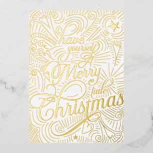 Haben Sie ein frohes Weihnachten illustriert Folieneinladung