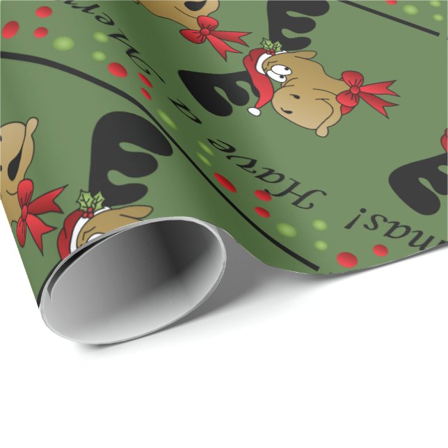 Haben Sie ein fröhliches Moosemas | Weihnachten Geschenkpapier (Rolleneckpunkt)