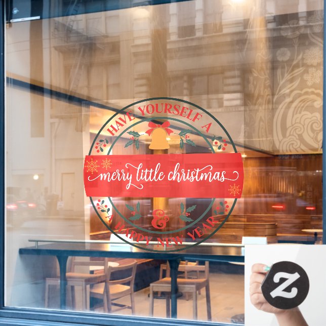 Haben Sie ein fröhliches Weihnachtsgeschäft? Fensteraufkleber (Café-Fenster)