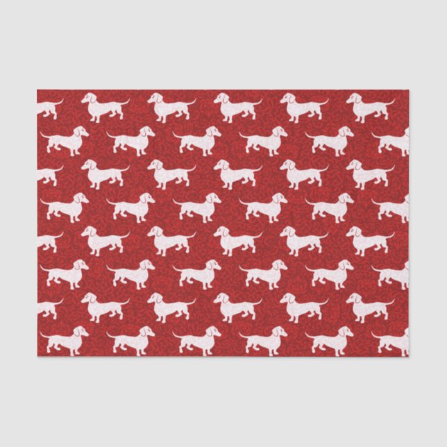 Haben Sie ein glückliches Dackel-Weihnachten Seidenpapier (Vorderseite)
