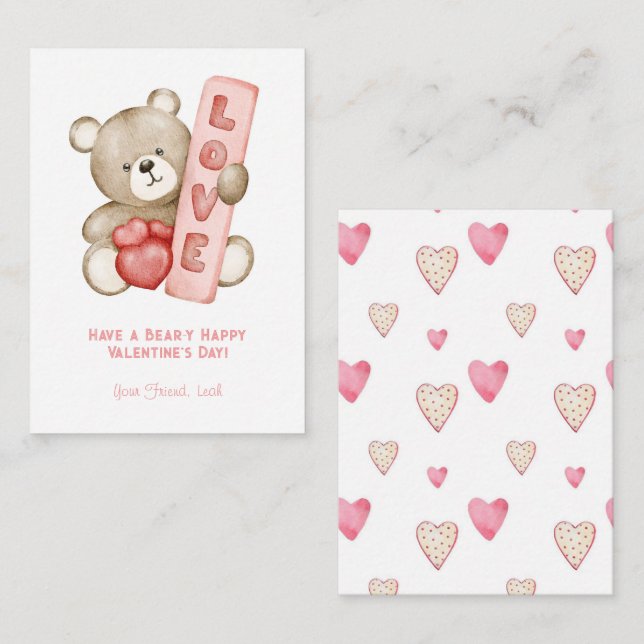 Haben Sie ein glückliches Kind in der Valentinschu Mitteilungskarte (Vorne/Hinten)